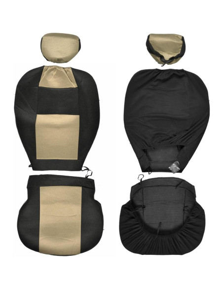 Cubierta de Asiento de Coche BDK 11 Piezas Beige Negro