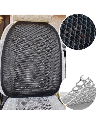 Cojín de Asiento de Coche ACDIAC Malla 3D Transpirable Negro