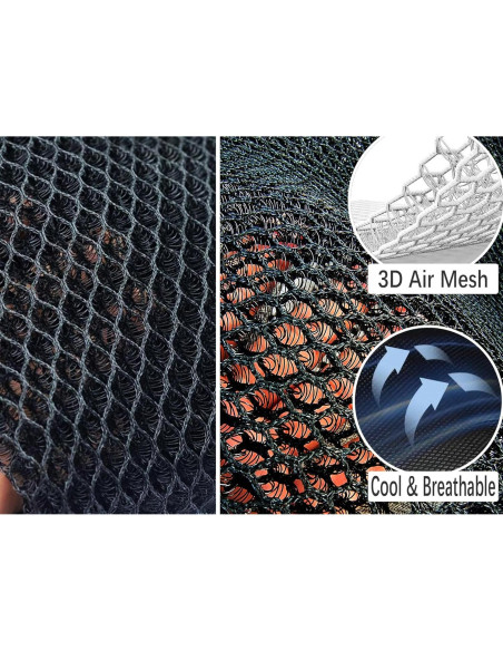 Cojín de Asiento de Coche ACDIAC Malla 3D Transpirable Negro