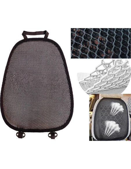 Cojín de Asiento de Coche ACDIAC Malla 3D Transpirable Negro