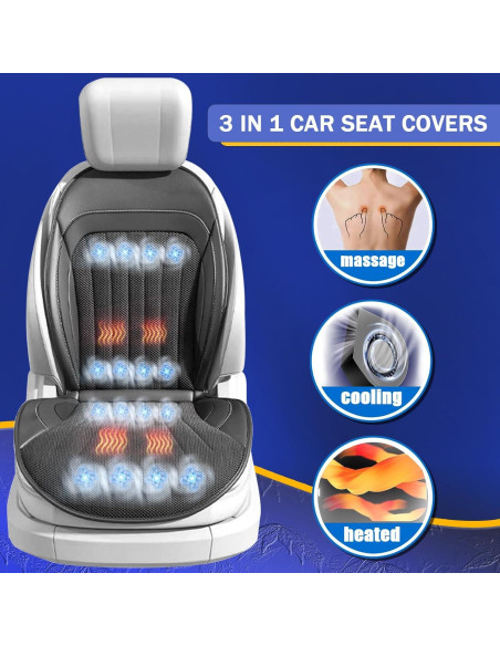 Cubierta de Asiento Refrigerante Bnhcoe con Masaje 12V Negro