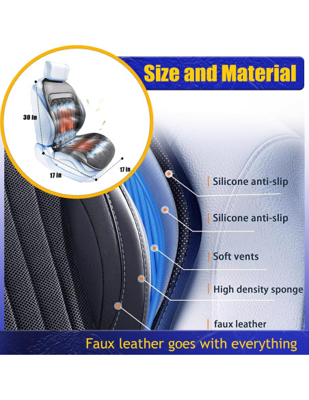 Cubierta de Asiento Refrigerante Bnhcoe con Masaje 12V Negro