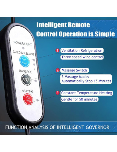 Cubierta de Asiento Refrigerante Bnhcoe con Masaje 12V Negro