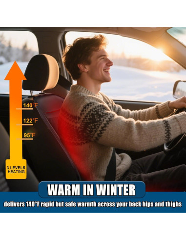 Funda de Asiento de Coche Refrigerante LGNORA 12V con Masaje