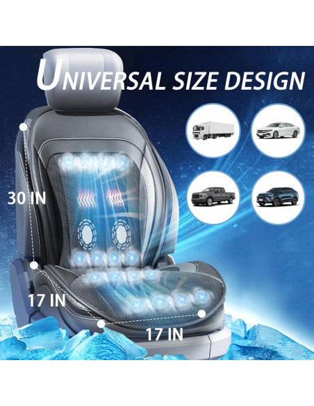 Cubierta de Asiento Refrigerante Bnhcoe con Masaje 12V Negro