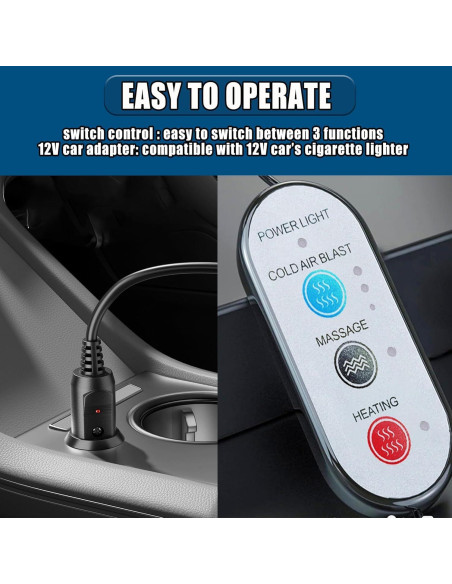 Funda de Asiento de Coche Refrigerante LGNORA 12V con Masaje