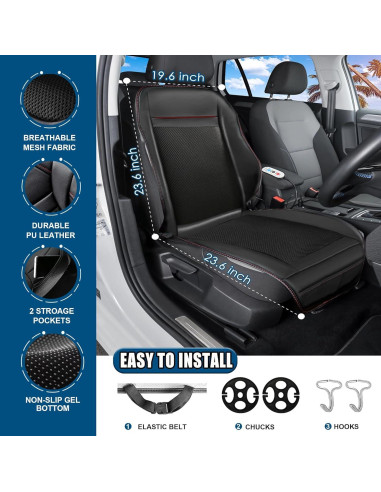 Funda de Asiento de Coche Refrigerante LGNORA 12V con Masaje