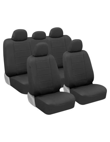 Cubiertas de Asiento de Coche BDK UltraLuxe 9 Piezas Negro
