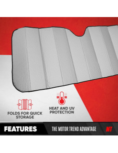 Parasol Frontal Motor Trend Jumbo 167.64x68.58cm Gris 2