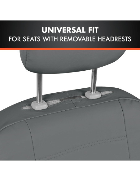 Cubiertas de Asiento de Coche BDK SC-4230-GR de Cuero PU Gris