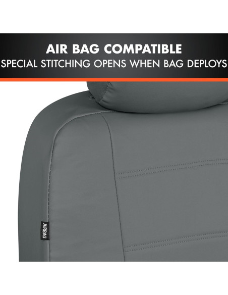 Cubiertas de Asiento de Coche BDK SC-4230-GR de Cuero PU Gris