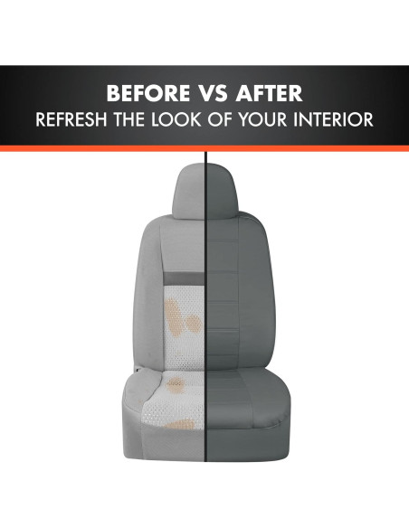 Cubiertas de Asiento de Coche BDK SC-4230-GR de Cuero PU Gris