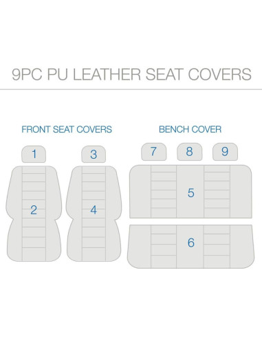 Cubiertas de Asiento de Coche BDK SC-4230-BK - Cuero PU Negro