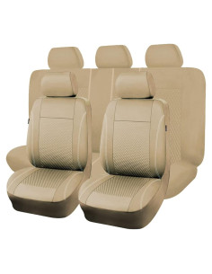 Cubiertas de Asientos de Coche Flying Banner FB-070 Beige Juego Completo