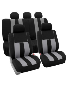 FH Group Funda de Asiento de Coche Universal Rayas Grises