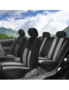 FH Group Funda de Asiento de Coche Universal Rayas Grises 2