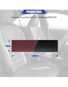 Funda almohadilla cinturón seguridad JDDRY fibra carbono Rojo Vino 2