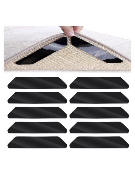 10 Sujetadores de Alfombra Reutilizables Cretty-Meet 13x2.5cm