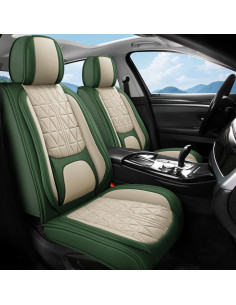 Funda de Asiento de Coche OTOEZ Cuero Nappa Universal Verde Beige 2