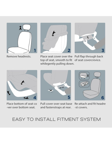 Funda de Asientos Skechers Premium Ajuste Universal Negro