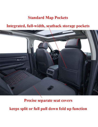 Fundas de Asiento EKR para Honda CRV 2017-2022, Cuero Sintético