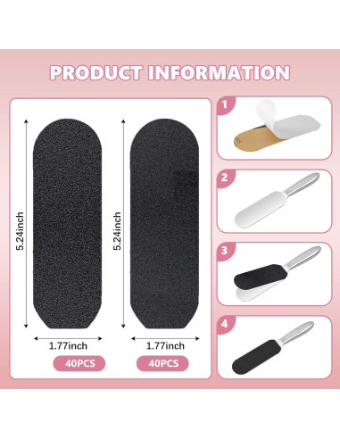 Recambios de Lima de Pie Flutesan 80 Pcs Acero Inoxidable 180/120 Grano