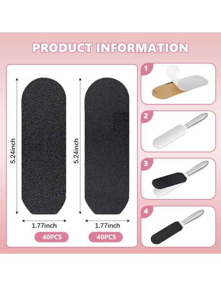 Recambios de Lima de Pie Flutesan 80 Pcs Acero Inoxidable 180/120 Grano