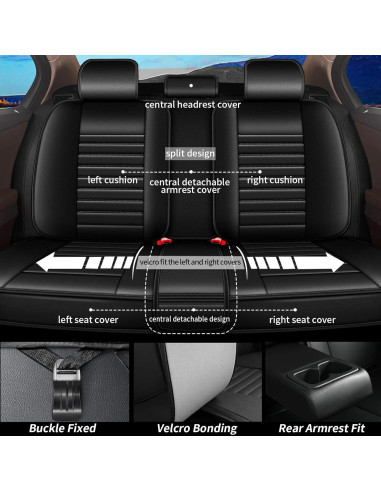 Fundas de Asiento JIAMAOXIN para Nissan Juke 2011-2017 Negro