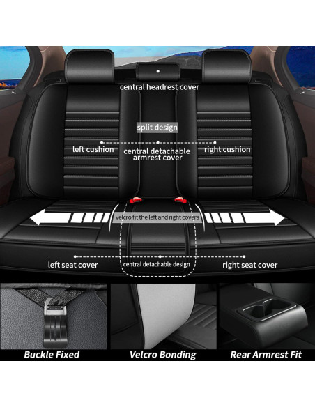 Fundas de Asiento JIAMAOXIN para Nissan Juke 2011-2017 Negro