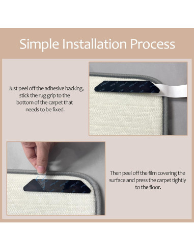 10 Sujetadores de Alfombra Reutilizables Cretty-Meet 13x2.5cm