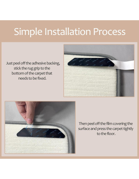 10 Sujetadores de Alfombra Reutilizables Cretty-Meet 13x2.5cm