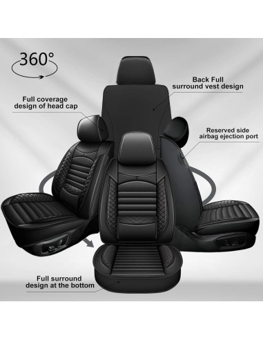 Fundas de Asiento JIAMAOXIN para Nissan Juke 2011-2017 Negro