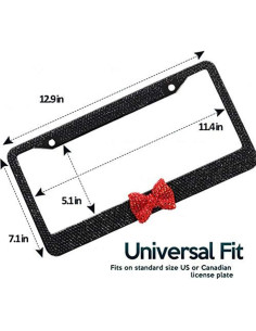 Marco de Placa de Licencia ZONETECH con Rhinestones Rojo 2