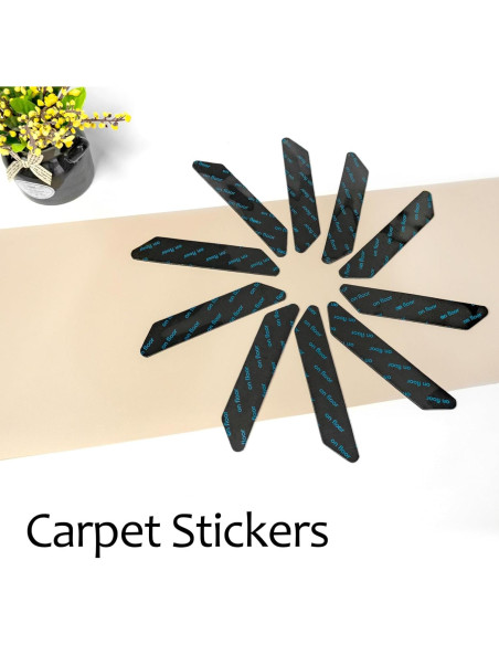 10 Sujetadores de Alfombra Reutilizables Cretty-Meet 13x2.5cm