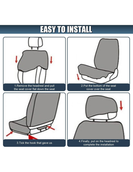 Fundas de Asiento Delantero ZIMISI Beige Ajuste Universal