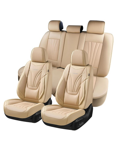 Cubiertas de Asiento de Coche Coverado Beige Juego Completo 5 Piezas