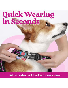 Arnés para Perros Rabbitgoo Grande Morado Ajustable y Acolchado 2