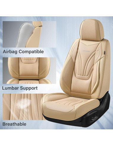 Cubiertas de Asiento de Coche Coverado Beige Juego Completo 5 Piezas