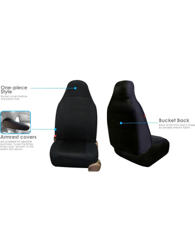 Fundas de Asiento de Coche FH Group Negro Ajuste Universal