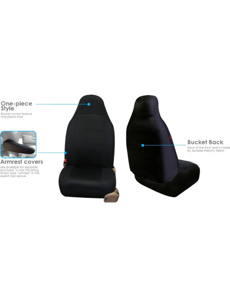Fundas de Asiento de Coche FH Group Negro Ajuste Universal