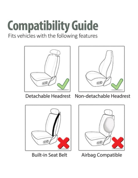 Fundas de Asiento de Coche FH Group Negro Ajuste Universal