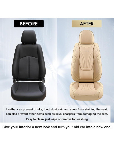 Cubiertas de Asiento de Coche Coverado Beige Juego Completo 5 Piezas