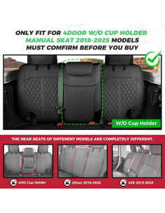 Funda de Asiento Jeep Wrangler 4Puertas 2018-2025 RIDEPOSH Negra 2