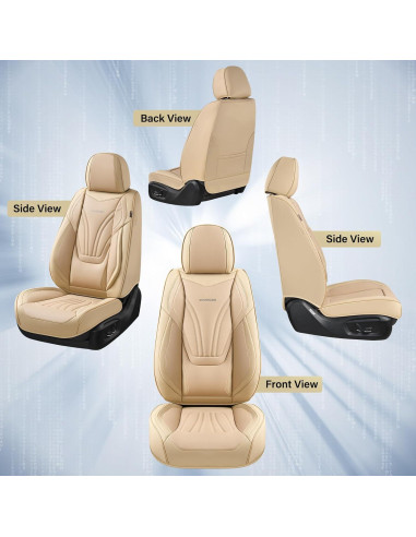 Cubiertas de Asiento de Coche Coverado Beige Juego Completo 5 Piezas