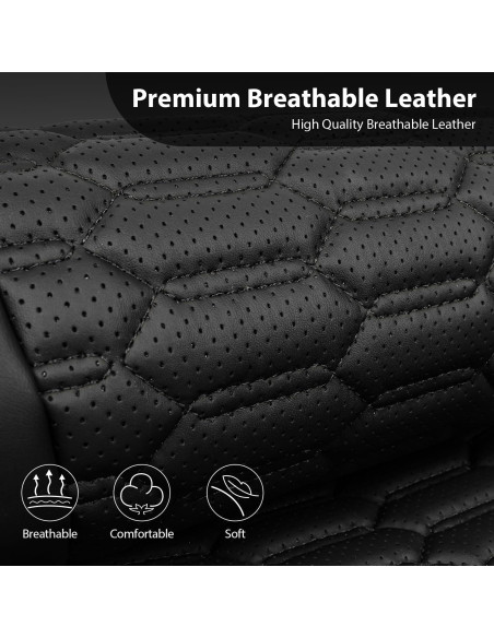 Cubiertas de Asiento Delanteras de Cuero Negro CAR PASS