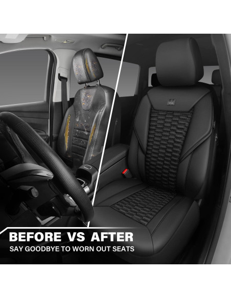 Cubiertas de Asiento Delanteras de Cuero Negro CAR PASS