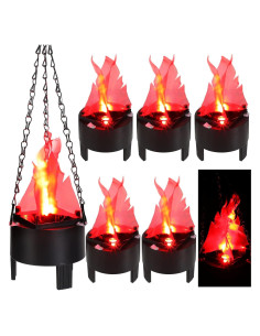 Lámpara Colgante 3D Macarrie Fuego Falso 6 Pcs Decorativa
