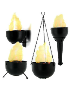 Lámpara de Llama 4 en 1 Faddare LED Efecto Realista Negro