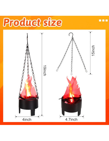 Lámpara de Llama Falsa LED 3 Pcs Macarrie 110V Decoración