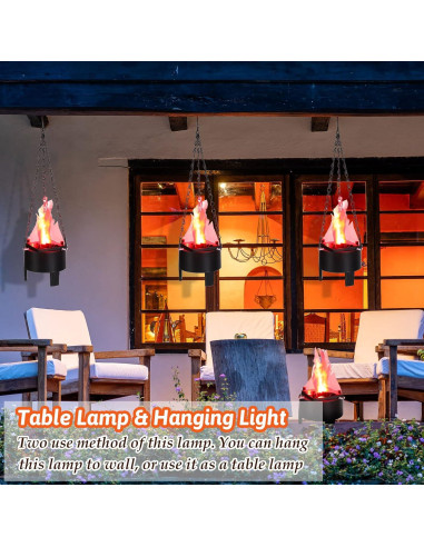 Lámpara de Llama Falsa LED 3 Pcs Macarrie 110V Decoración